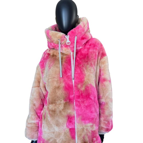 Duno women's reversible faux fur coat like new, size IT42