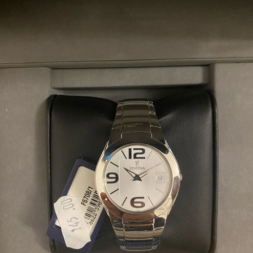 Festina Classic 36mm watch new, unisex, white and silver