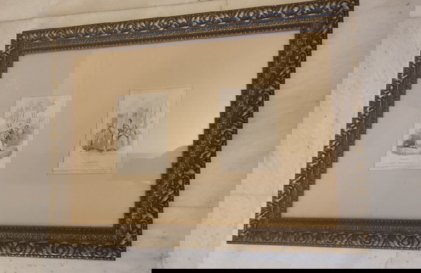 Γαλλικές γκραβούρες με ιδιαίτερη και ακριβή κορνίζα