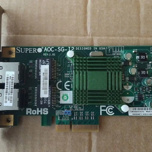 SuperMicro AOC-SG-I2 PCI Express Dual Port Gigabit Network Adapter card like new