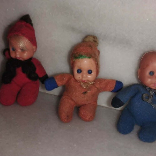 Spirtoulis dolls used, pack of 3, one without hat