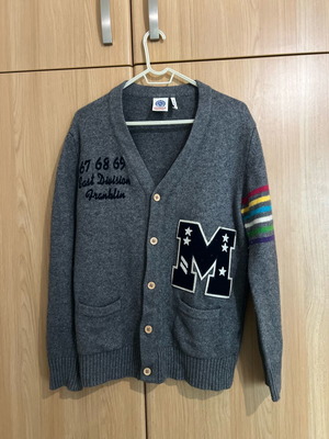 Franklin Marshall Varsity cardigan Medium used, gray