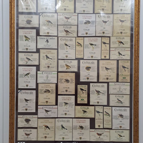 Italian Wines Poster like new with wooden frame
