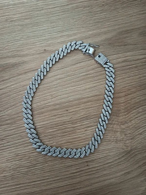 Cuban Link Chain silver new, set of 2 pieces