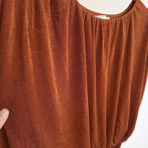 Vera Wang New Crop Blouse Dark Dirty Orange Size S