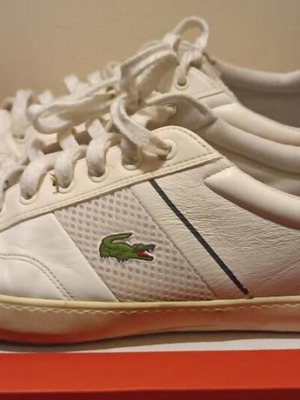 Lacoste Fairlead men's leather sneakers white size 42