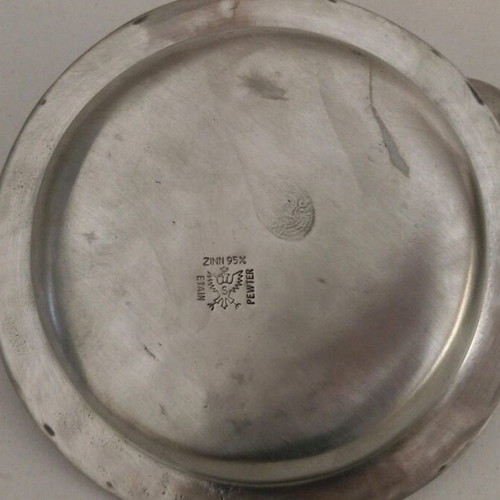 Handmade ashtray for pipe from tin and wood new