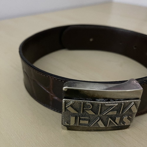Krizia Jeans leather belt used, burgundy