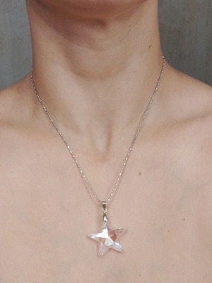 Star necklace with silver chain like new