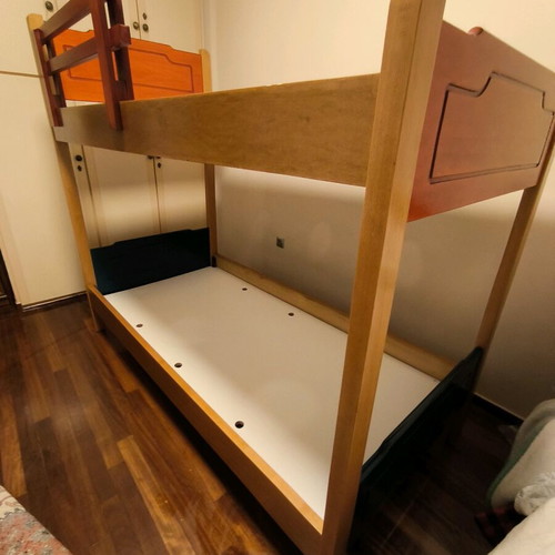 Wooden bunk bed used with double layout and durability