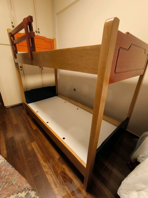 Wooden bunk bed used with double layout and durability