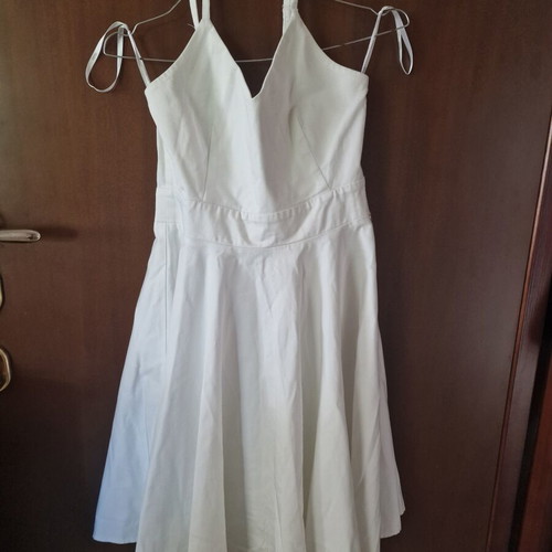 Toi&Moi white cotton short flared dress medium size like new