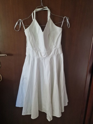 Toi&Moi white cotton short flared dress medium size like new