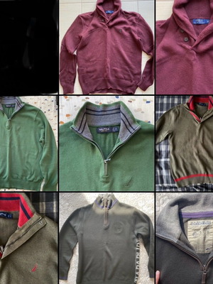 Men's sweaters Napapijri, Gant, Nautica, Ralph Lauren like new