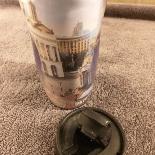 Thermo Insulated Travel Mug Ukraine 2014 souvenir like new 300ml