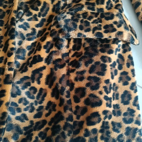 Long leopard jacket used, size Medium, brown