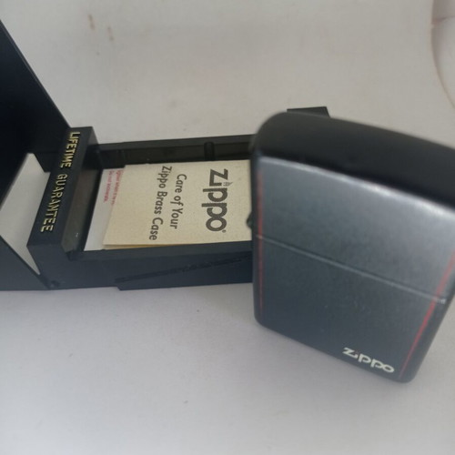 Zippo Classic Black Matte Lighter 218ZB like new with box and documents