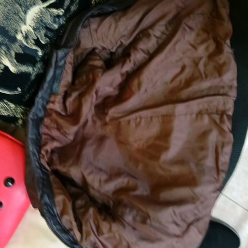 Women's leather jacket used, brown, size M