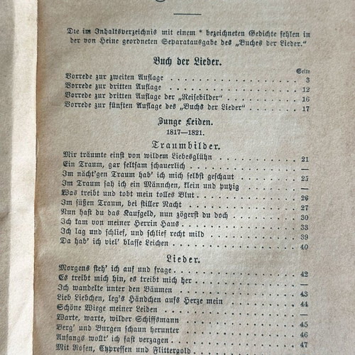 Buch der Lieder book by Heinrich Heine used, 1870 edition