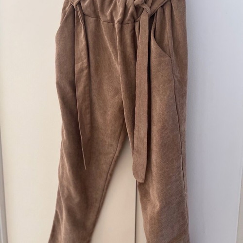 Corduroy pants A-line beige like new, made in Italy, size small