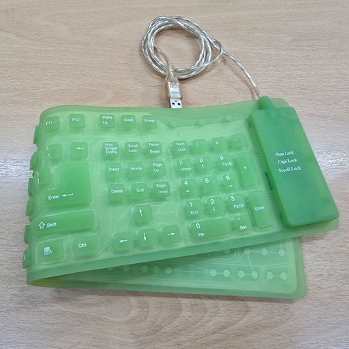 Flexible USB Keyboard green