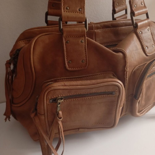 Reison D'etre Vintage Bag Used, Cognac Color, Leather Shoulder
