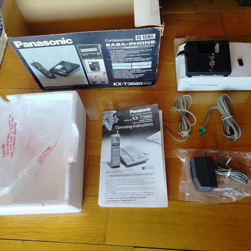 Panasonic KX-T3980 cordless phone used, 1990s, black