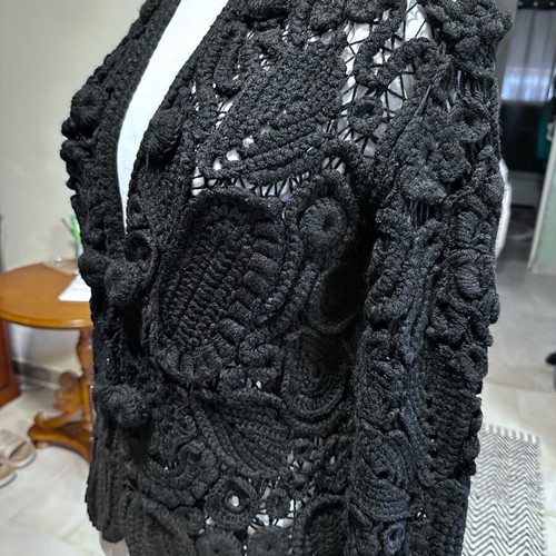 Cardigan knitted with Irish lace made to order, size medium large