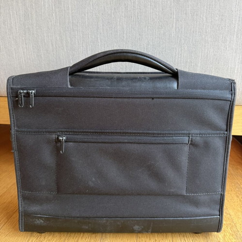 Delsey laptop bag used, black, durable fabric with shock protection
