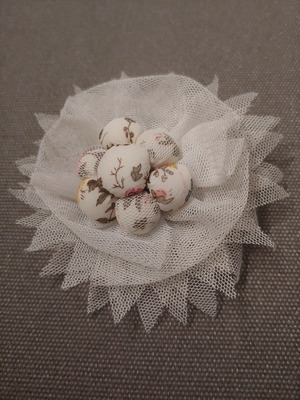 Handmade brooch with tulle