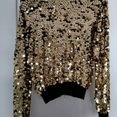 Silk-Kasmir gold and black jacket like new, size S-M