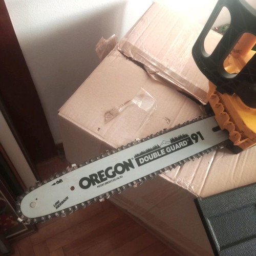 Electric chainsaw used, functional