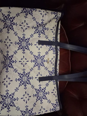 Shoppers Bag 1er Classe Alviero Martini shoulder, like new, white and blue