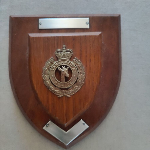 Tanganyika Police Silver Award Shield Plaque like new un-inscribed