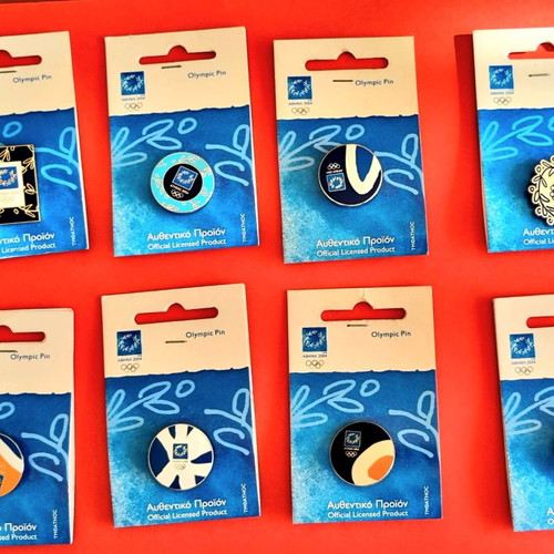 Olympic pins Athens 2004 new, set of 8 pieces