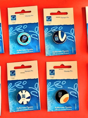 Olympic pins Athens 2004 new, set of 8 pieces
