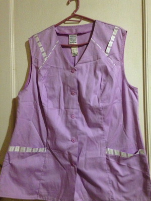 Vintage Allkauf No48 blouse new, white and purple