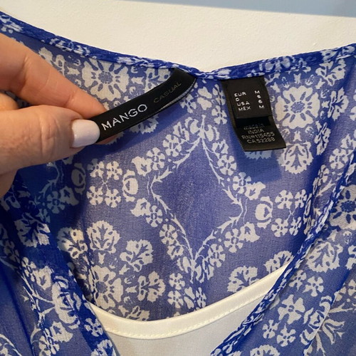 Boho dress Mango blue like new, size M