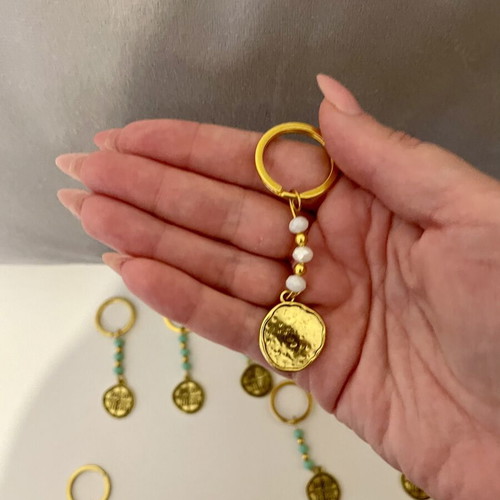 Keychains with Konstantinato and beads, pack of 23 new