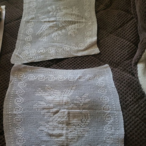 Set of handmade dove lace backgrounds like new