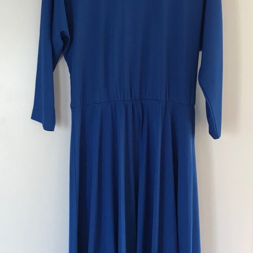 Vintage dress used, blue electric midi, EU 40