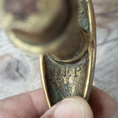 Art Nouveau Antique Door Handle Used, Brass Jugendstil