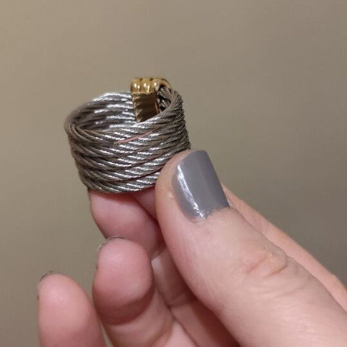 Silver ring with gold detail stainless steel size 10 new