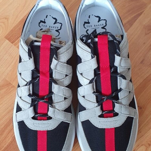 Ted Baker Athletic Lace Up Sneakers London like new, size 44, grey-red-blue