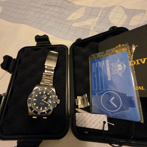 Addiesdive automatic diving watch inox with sapphire box like new