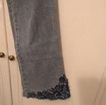 Boho denim pants used with embroidery, size 48