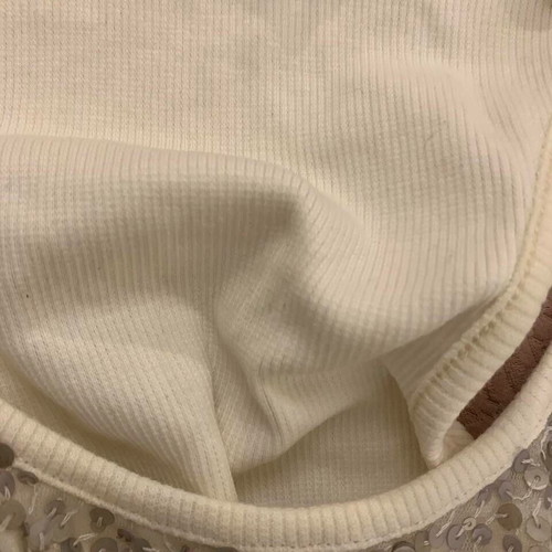 RoseM Women's Top Medium with Sequins White Silver like new