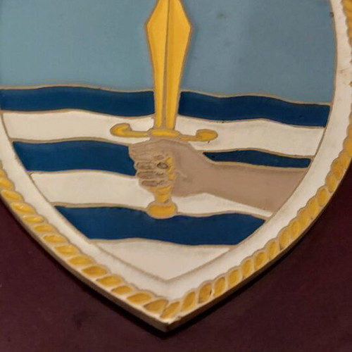 Aigaion (F-460) frigate plaque like new, handmade Filistrini