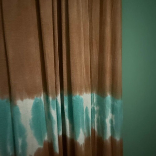 Sky boho maxi cotton dress with tie-dye and leather detail used