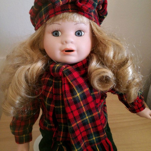 Porcelain doll used 37cm with clothes and shoes